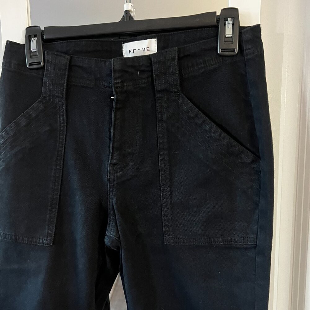 FRAME Denim Black Jogger Jeans Size 28 - Picture 2 of 4